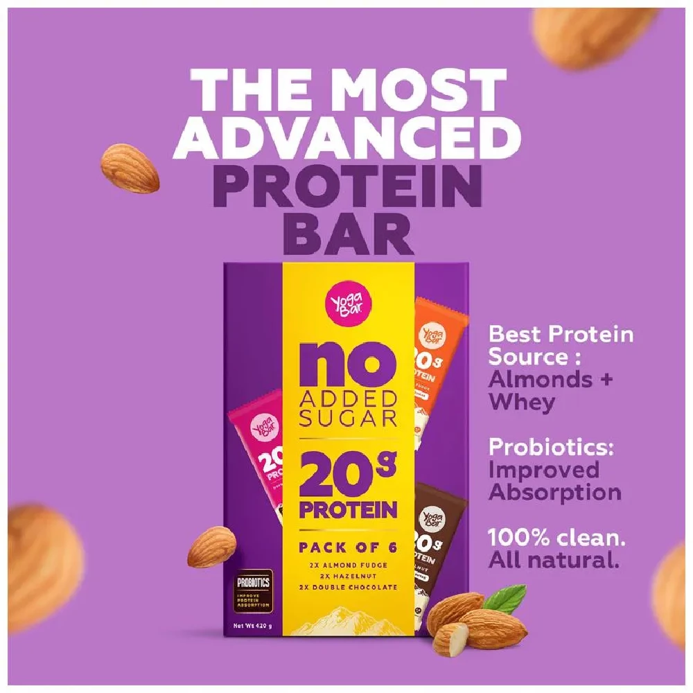 Yoga Bar 20g Protein Bars - Assorted, No Added Sugar, Loaded With Fibre, 70 g (Pack of 6)-8.webp